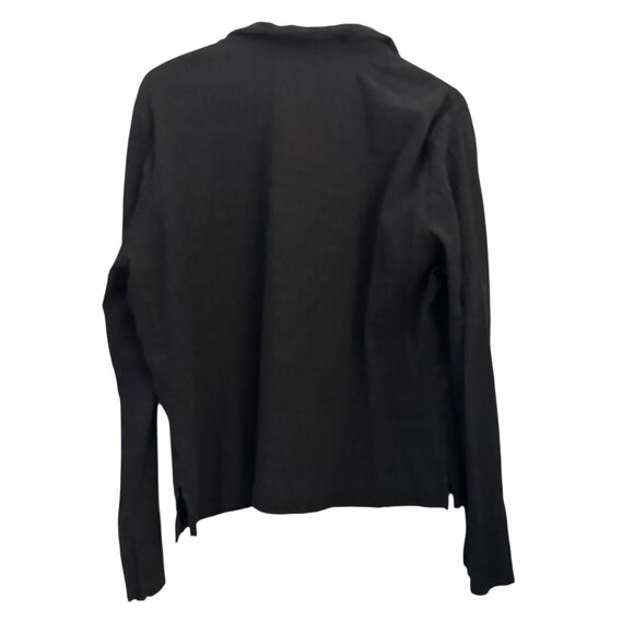 Hanna Andersson Women's Black Gauzy Pearl Button Up Blouse Size 14 - Picture 2 of 8